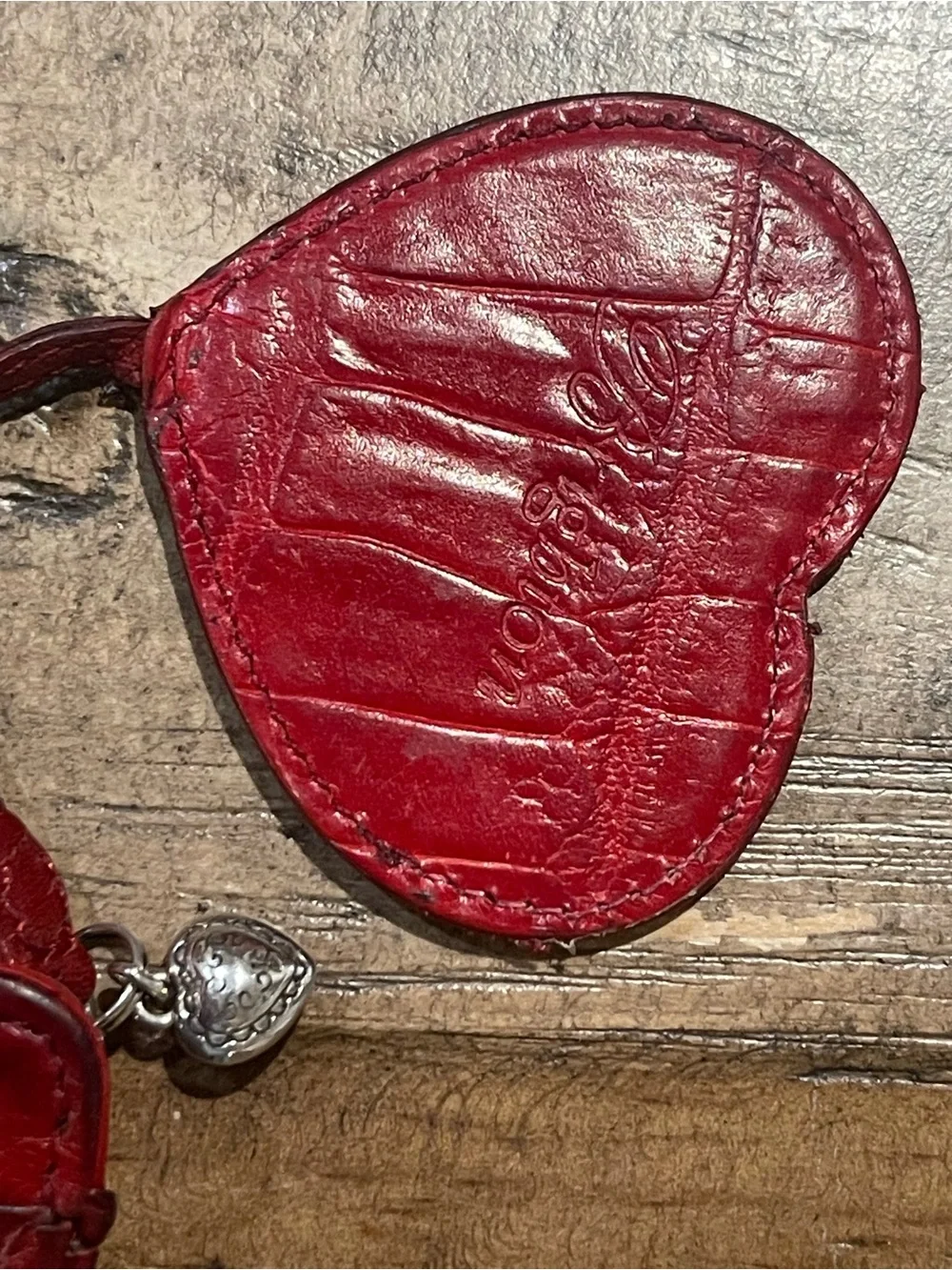 Brighton Red Heart Mirror Cardholder Crossbody